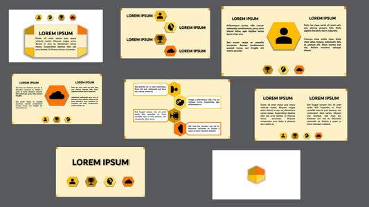 Yellow Themed Pentagonal Business Deck